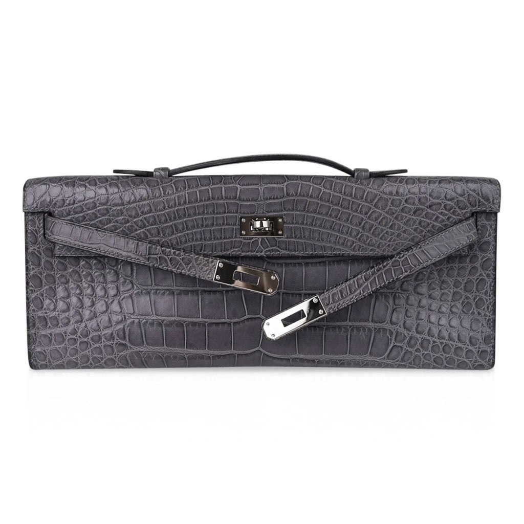 Kelly Cut Bag Gris Paris Grey Matte Alligator Palladium VERY rare