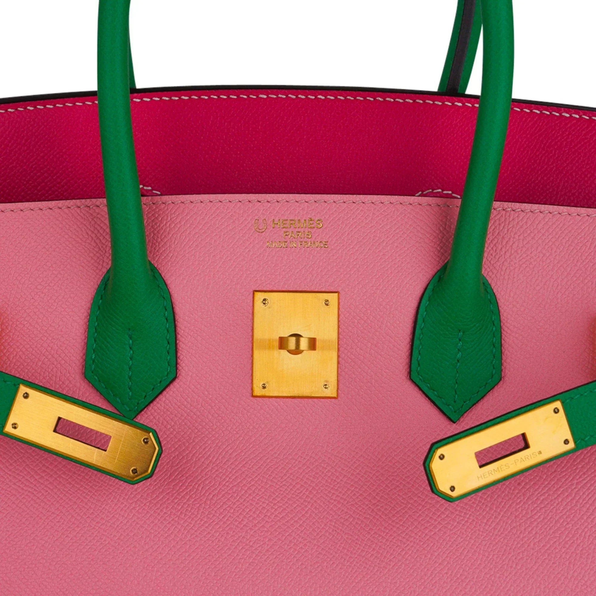 Birkin 35 HSS Bag Rose Confetti/Rose Tyrien/Bamboo Brushed Gold Hardware