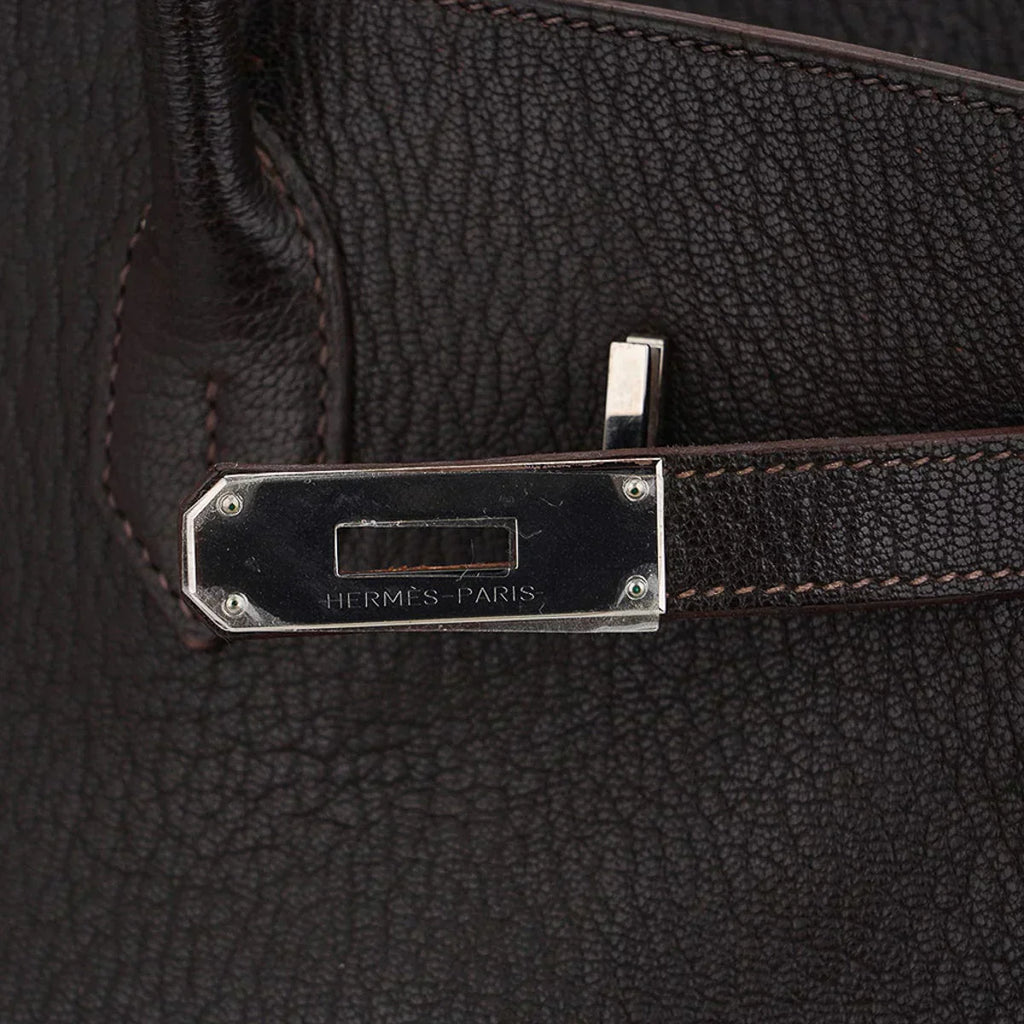 Birkin 35 Bag Cocoan Brown Chevre Leather with Palladium Hardware