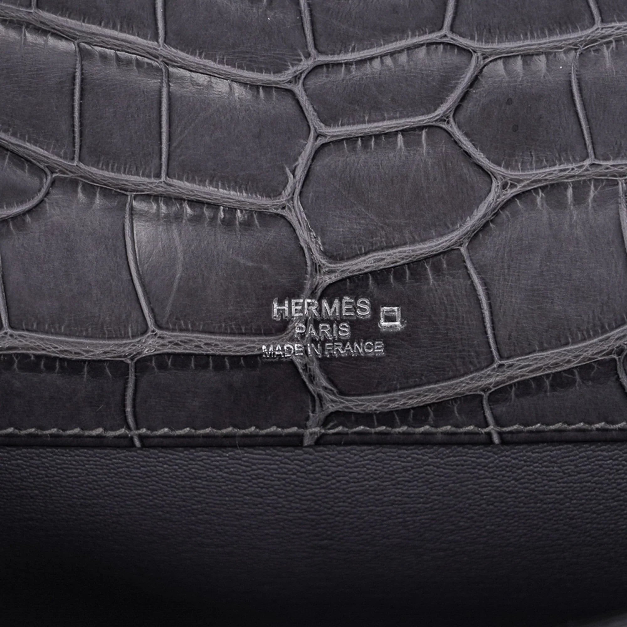 Kelly Cut Bag Gris Paris Grey Matte Alligator Palladium VERY rare
