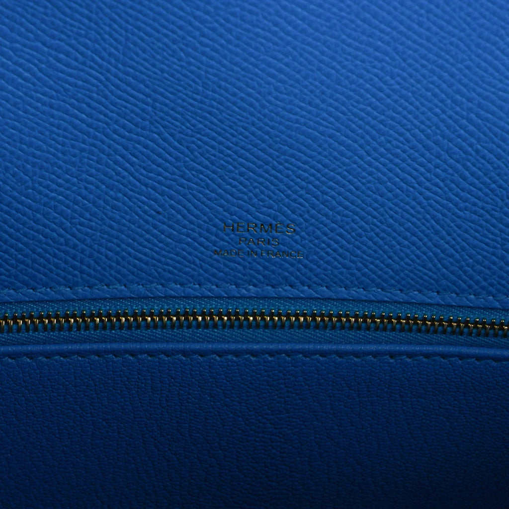 Kelly Casaque 28 Bag Black / Bleu Indigo Sellier Limited Edition