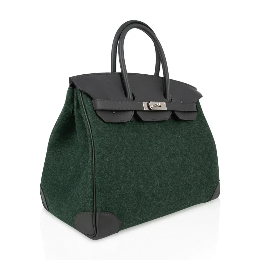 Birkin 35 Limited Edition Bi-Color Vert Anglais Feutre Vert Cypress Swift