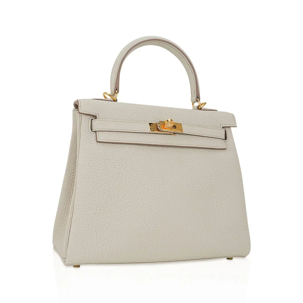 Kelly 25 Retourne Bag Beton Togo Leather with Gold Hardware