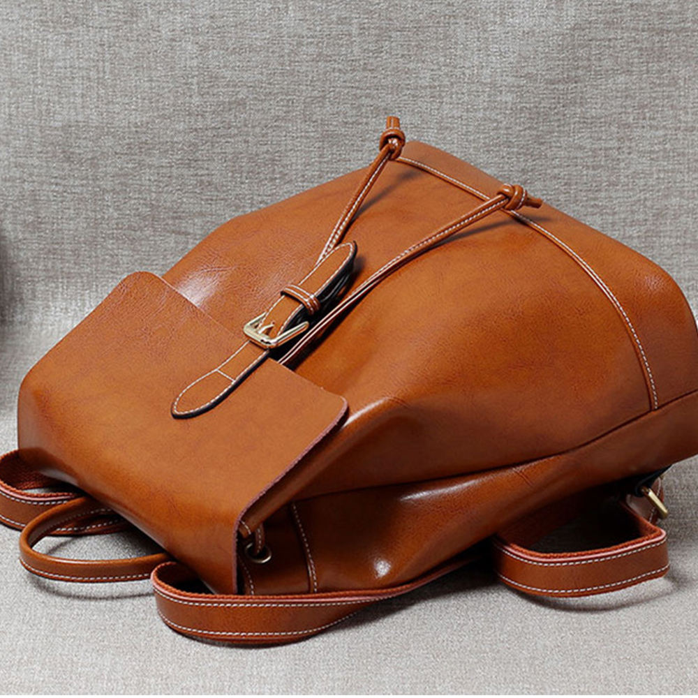 Vintage Flap Drawstring Lightweight Backpack