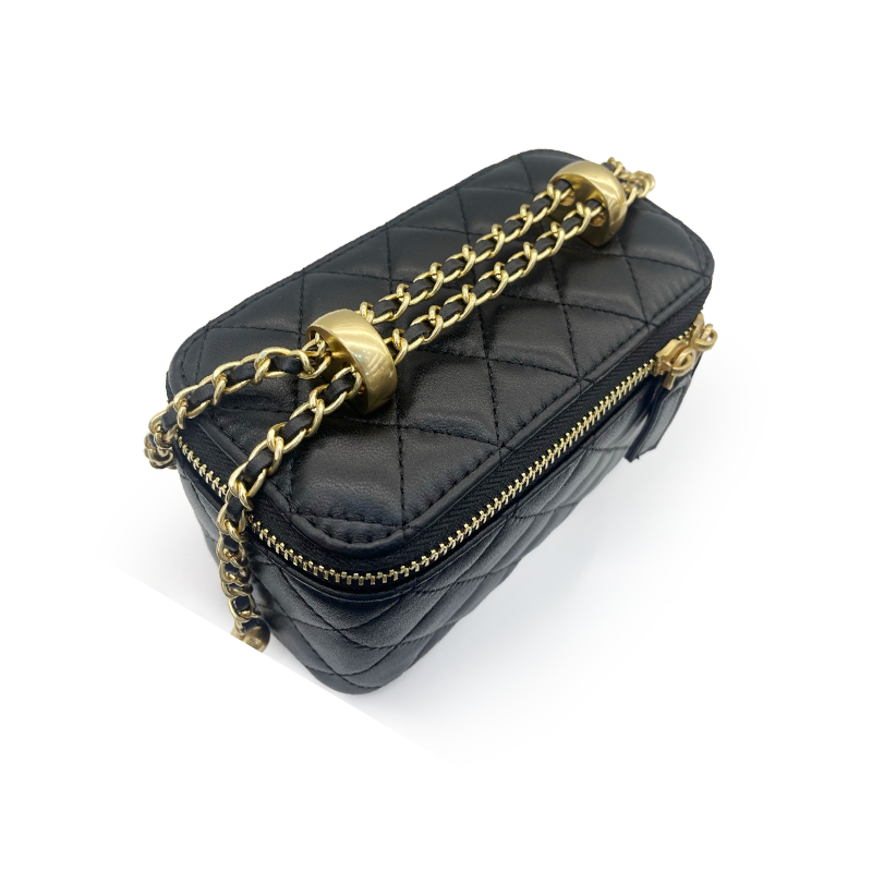 Quilted Mini Box Sling Crossbody Bag