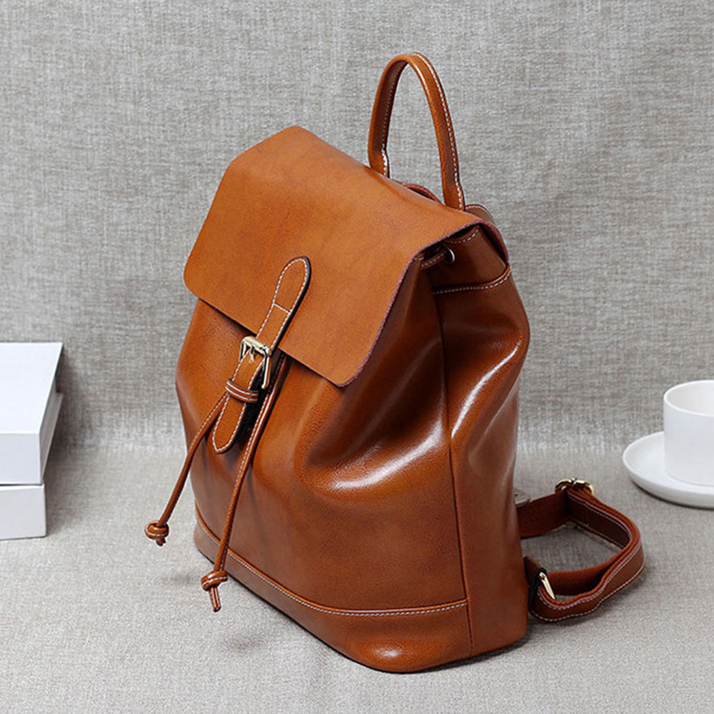 Vintage Flap Drawstring Lightweight Backpack