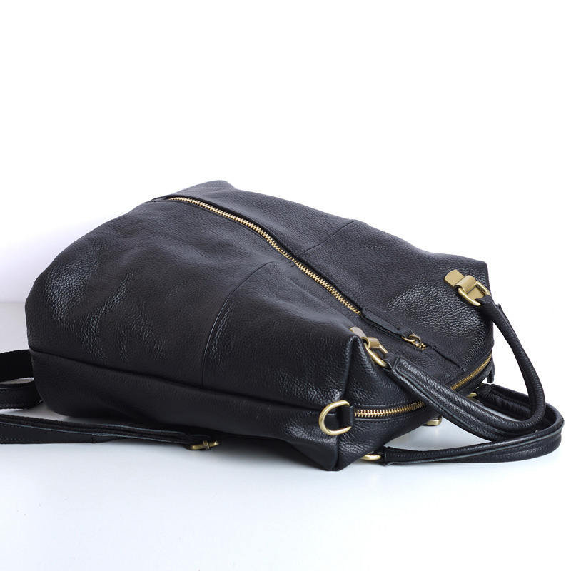 Soft Pebbled Leather Convertible Backpack