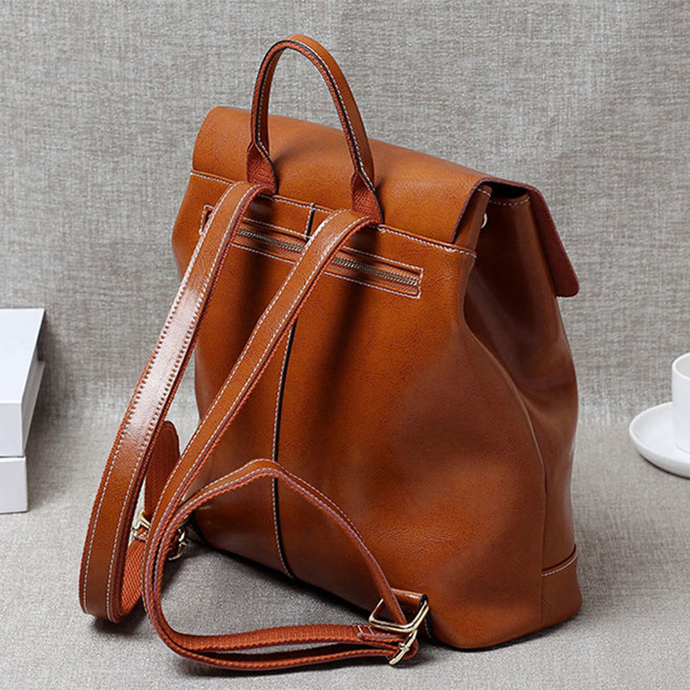 Vintage Flap Drawstring Lightweight Backpack