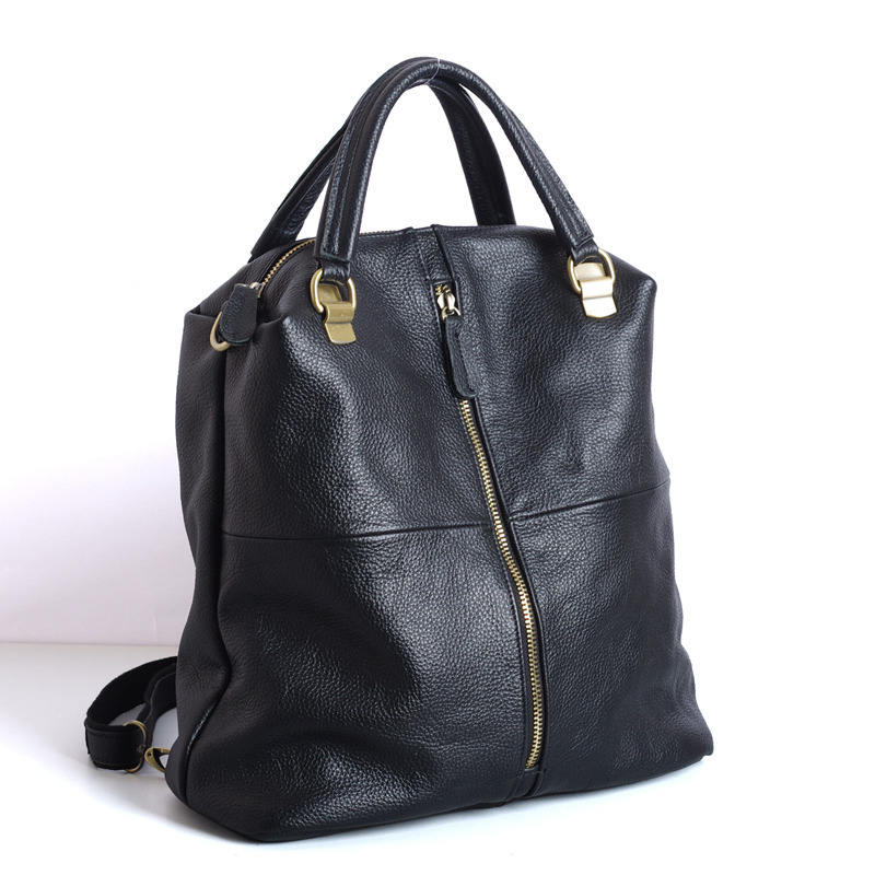 Soft Pebbled Leather Convertible Backpack