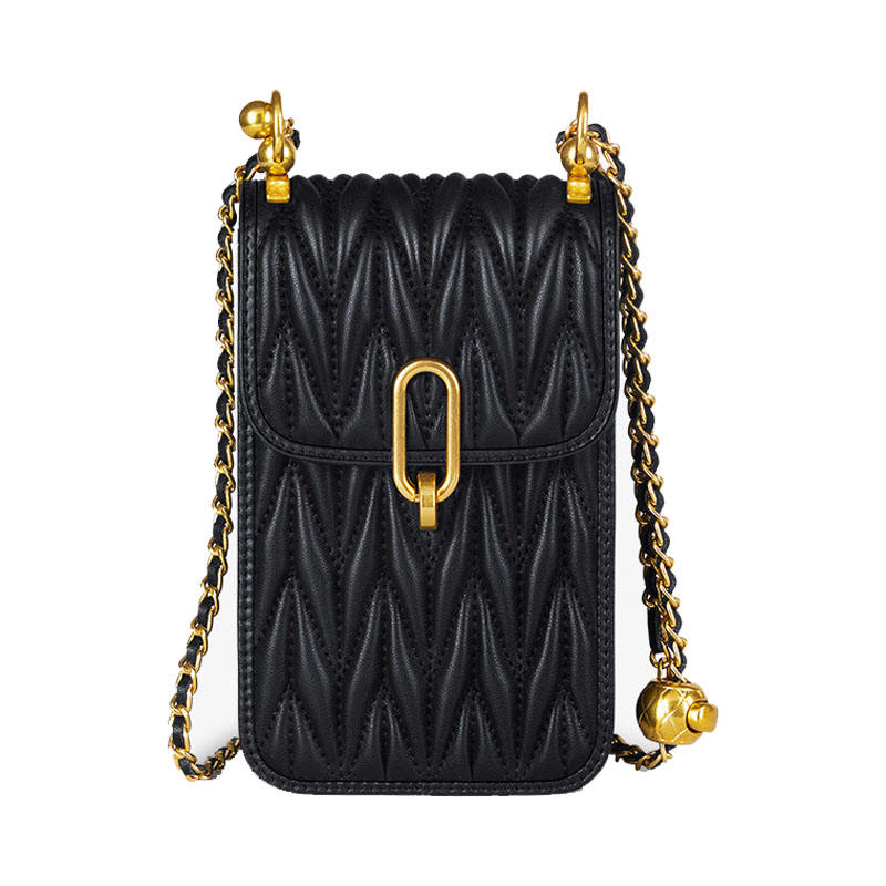Ruched Chain Mini Phone Sling Bag