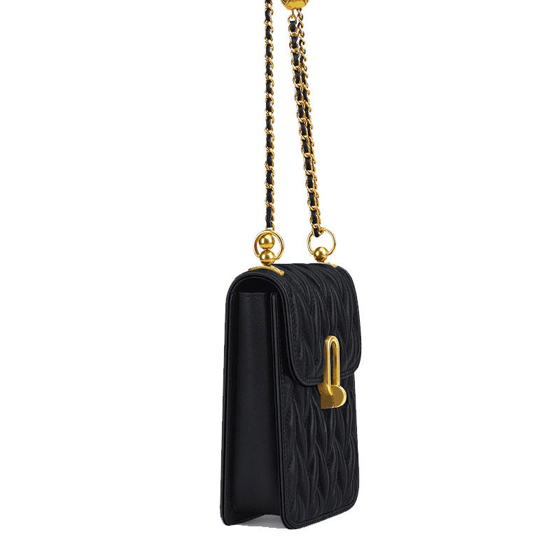 Ruched Chain Mini Phone Sling Bag