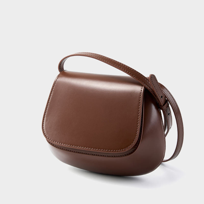 Minimalist Flap Saddle Sling Crossbody Bag
