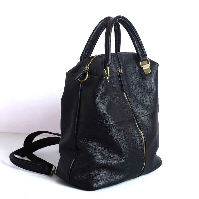 Soft Pebbled Leather Convertible Backpack