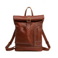 Vintage Roll-Top Lightweight Leather Backpack