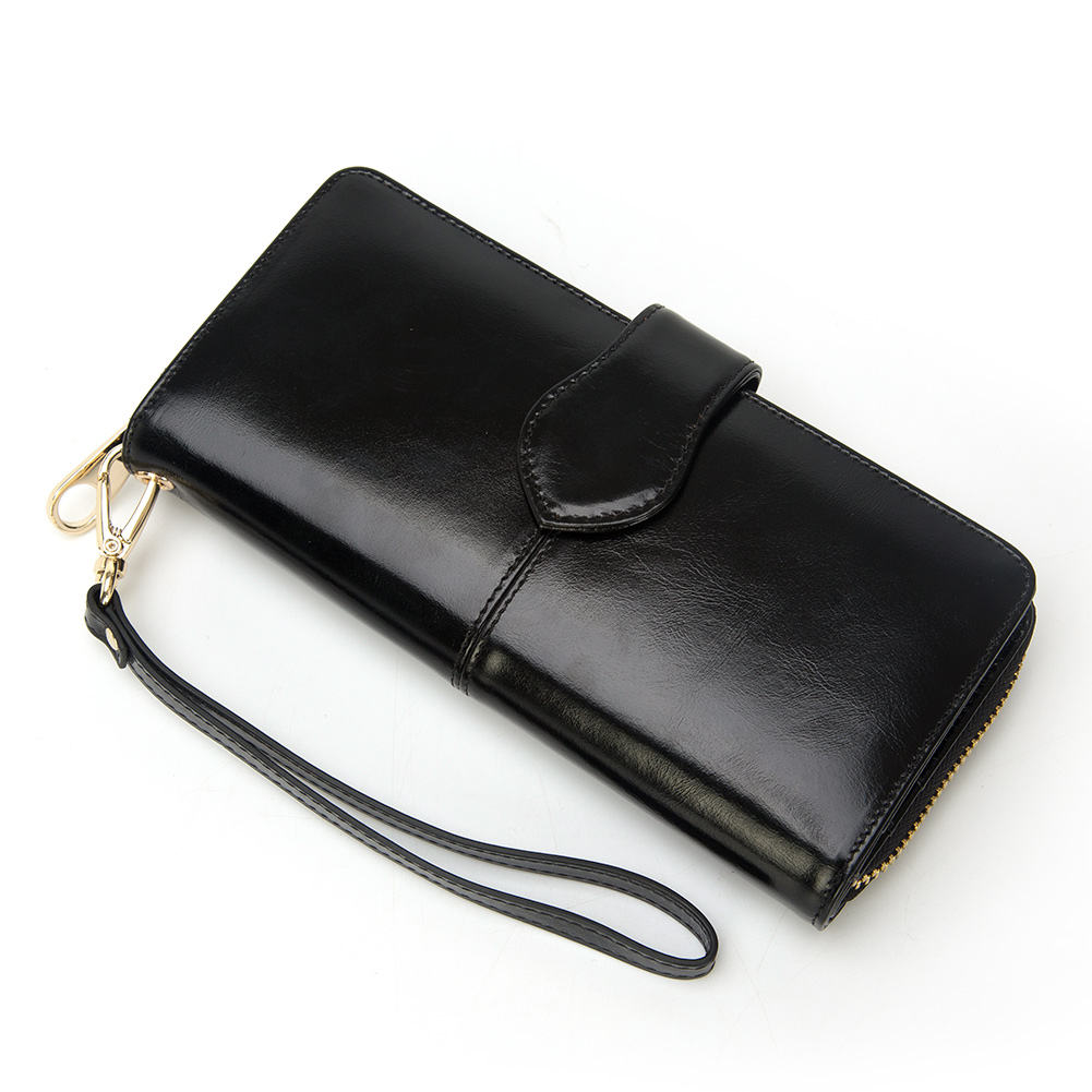 Vintage Blocking Long Wristlet Wallet