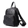Crocodile-Embossed Lightweight Daily Backpack