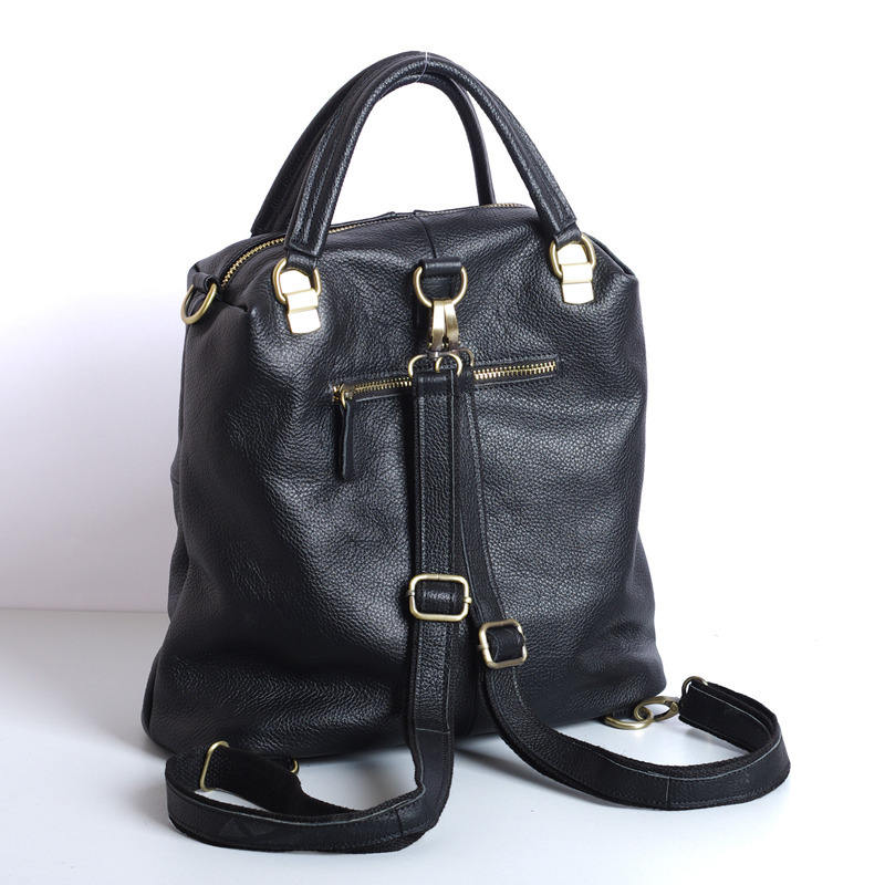 Soft Pebbled Leather Convertible Backpack