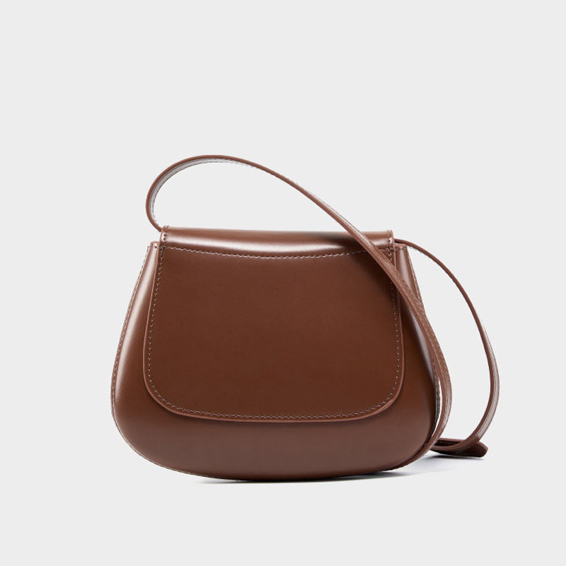 Minimalist Flap Saddle Sling Crossbody Bag