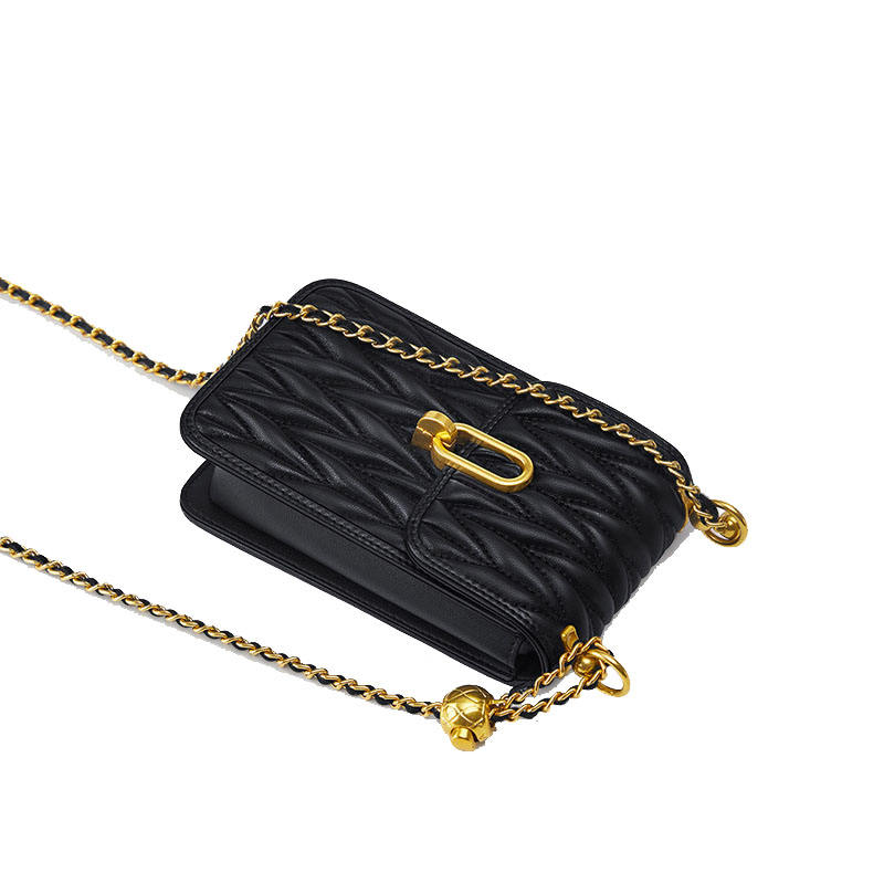 Ruched Chain Mini Phone Sling Bag