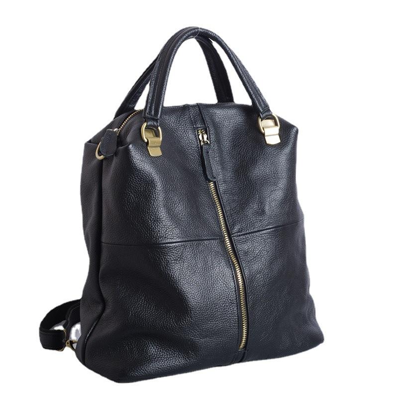 Soft Pebbled Leather Convertible Backpack