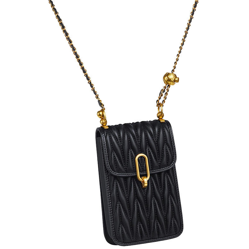 Ruched Chain Mini Phone Sling Bag