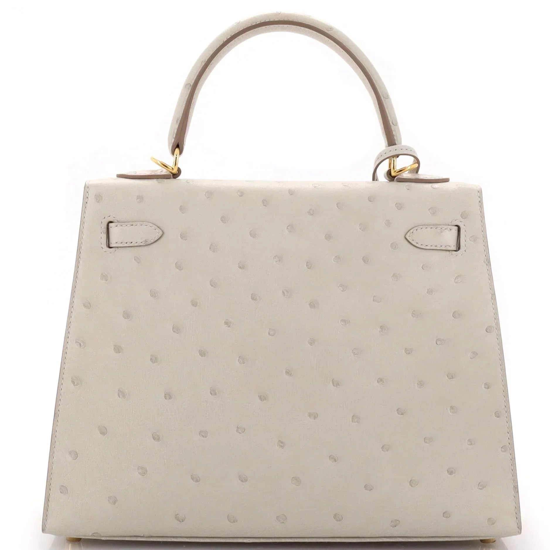 Kelly II Sellier Mini Beton Ostrich Gold Hardware