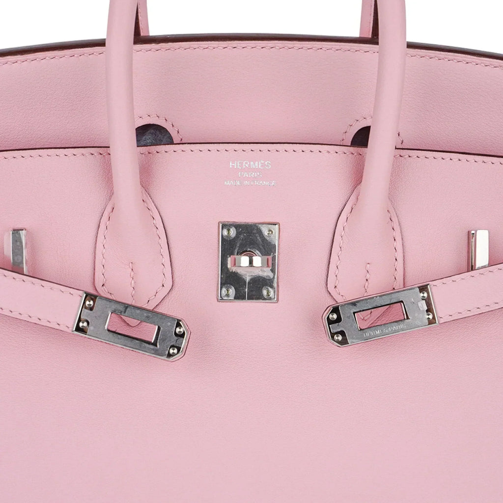 Birkin 25 Bag Rose Sakura Palladium Hardware Rare
