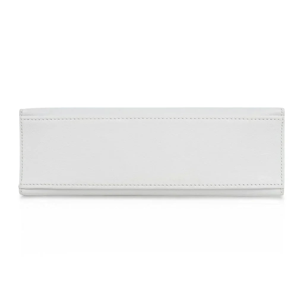 Kelly Pochette Clutch Bag Very Rare White Gold Hardware