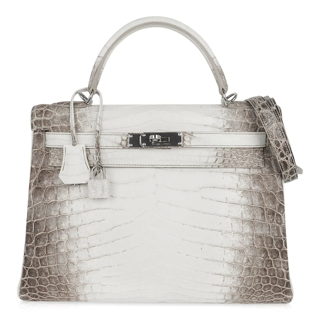 Limited Edition Kelly 32 Bag Himalaya Crocodile with Palladium Hardware