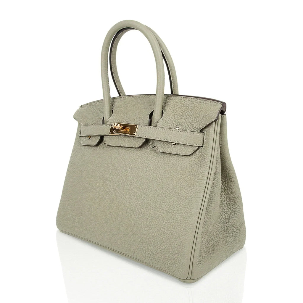 Birkin 30 Bag Sage (Sauge) Clemence Leather Gold Hardware