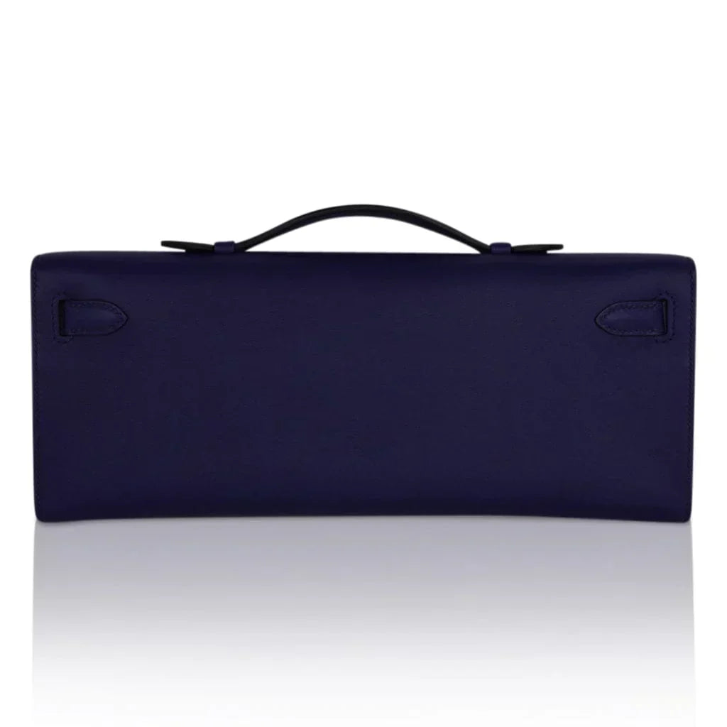 Kelly Cut Bag Blue Encre Swift with Gold Hardware