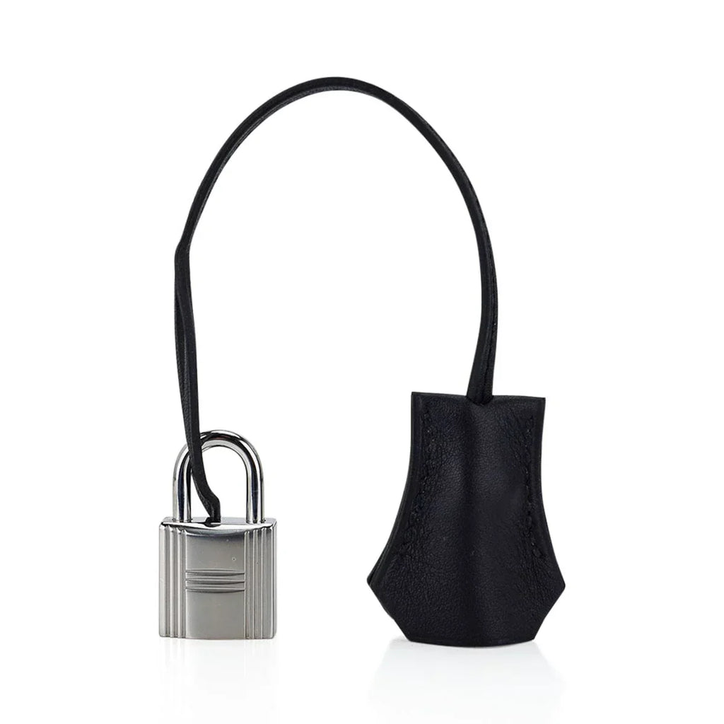 Kelly 25 Sellier Bag Quadrille Black & White Viking Toile Swift Leather with Palladium Hardware